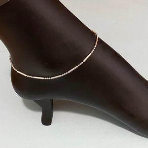 Sterling Silver Dot Dash Beach Anklet